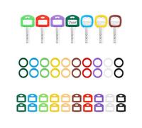 Fonyiunce 40 Fundas para Llaves de Colores, Tapas Redondas y Cuadradas, Fundas Flexibles para Llaves de Casa, para Identificar Fácilmente las Llaves de la Casa, 10 Colores, 2 Estilos