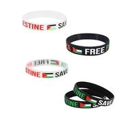 Fonyiunce 5 Piezas Pulsera Palestina, Pulsera de Palestina Gratis, Pulseras de Silicona de Palestina, Pulseras Enrollables Para Hombres Y Mujeres, Pulse-ras de Solidaridad para Mujeres y Hombres