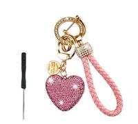 Fonyiunce Llavero con Forma de Corazón, Llavero con Forma de Corazón con Diamantes de Imitación Brillantes para Mujer, También como Regalo, ¡Sorprende a tu Pareja