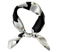 FONYVE - Pañuelos ligeros, cuadrados y pequeños para la cabeza de 100% seda de morera y satén para mujer, 53 x 53 cm