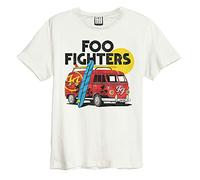 Amplified Foo Fighters Collection - Camiseta de Hombre Camper Van de Color Crema Regular, Negro, M
