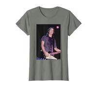 Foo Fighters Dave Grohl En Vivo por Andy Willsher Camiseta, Mujer, Verde Militar Jaspeado, S