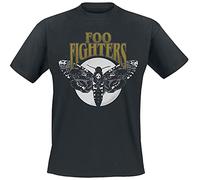 Foo Fighters Hawk Moth Hombre Camiseta Negro XXL 100% algodón Vorne Bedruckt Regular