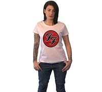 Foo Fighters Ladies T-Shirt: FF Logo - X-Small - White