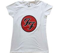 Foo Fighters Ladies T-Shirt: FF Logo - X-Small - White
