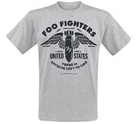 Foo Fighters Stencil Hombre Camiseta Gris Jaspeado M, 90% algodón, 10% poliéster, Regular