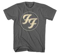 Foo Fighters - T-Shirt # M Unisex Black # Gold Ff Logo