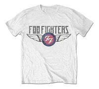 Foo Fighters - T-Shirt # M Unisex White # Flash Wings