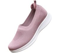 Fooceoute Zapatos Casuales sin Cordones para Mujer,Zapatos Tejer Mujer,Zapatos ortopédicos Tejidos Transpirables,Non Slip,Exterior y Interior,Ligeros Cómodos,para Embarazadas Pasear Caminar