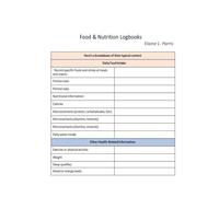 Food and Nutrition Logbooks: Are records used to track and document an individual's food intake and nutritional information over a period of time.