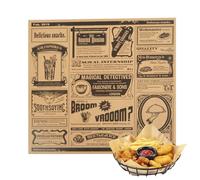 Food Basket Sheets - 200 wrapping greaseproof for sándwiches, Liners | Decorative Sheets for Baking, Grilling, Snack Serving, Burger Wrapping and Takeout Packaging