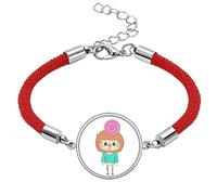 Food Candy Sweet Snack Child Delicious UU Lucky - Pulsera de cuerda roja hecha a mano