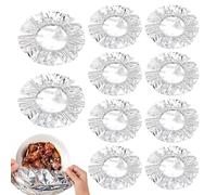 Food Covers | 10 Pieces Aluminum Foil Reusable | Food Containers Elastic Bowl Covers | for Home Kitchen BBQ Picnic Party Outdoor Bread Proofing Storage Packaging Plate Dish Leftover