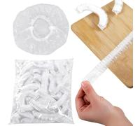 Food Covers - 100 Pieces Elastic Clear Protective Wrap for Fresh Storage Bread Proofing Rising Cover for Leftover Food Fruits Vegetables Sourdough Baking Plates Dishes Household Use