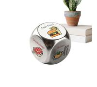 Food Decision Dice, 6 Sided Metal Meal Decider Game For Family Gatherings | Polished Metal Finish Six Sided Design Makes Meal Choices Fun Great For Family Dinners Parties Cafes Travel And Social Gather