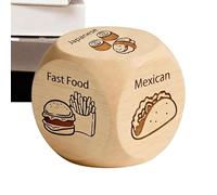 Food Decision Dice - Wooden Date Night Dice Game, Funny Portable Food Decider Toy for Couples and Adults, Wooden Choice-Dice for Valentine, Birthday, Christmas, Anniversaryy and Home Game Nights