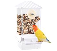 Food Dispenser Cage, House Window Anti-Spill Bird Feeder, Removable Tray, 4,33 x 3,54 x 7,09 pulgadas Automatic Bird Feeder, Gran capacidad, ideal para visualización al aire libre, fácil de instalar