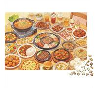 Food Feast Puzzle for Adultos 1000 Piezas Reciclado Colorful Cuisine Art Puzzles for Personas Mayores Impossible Hard Difficult Challenging Great Regalo Idea for Women 52x38cm/1000piezas