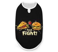 Food Fight - Camiseta divertida para perro, ligera, estampada, sin mangas, chaleco para mascotas, camisetas para gatos, talla XL