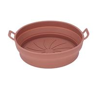 Food Grade Silicone Liner for Fryer | High Heat Tolerance Up to 482°F/Dishwasher Safe/Non - Stick | Foldable Round Pot Guards Basket from Scratches (Brown Diameter 21CM)