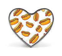 Food Hot Dog Heart Lapel Pin Enamel Badge Brooches Clothing Decor for Wedding Party Costume Accessory