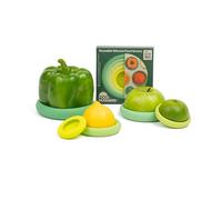 Food Huggers - Juego de 5 cuencos reutilizables de silicona para frutas y verduras, aptos para lavavajillas, 100% BPA y ftalatos libres
