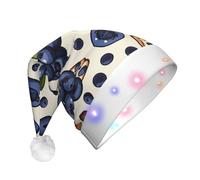 Food Made Of Blueberry04 - Sombrero de Navidad con impresión LED para adultos, unisex, sombrero de Navidad para Año Nuevo, fiesta festiva