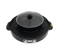 Food Party Hot Pot 220 V 2200 W Barbacoa eléctrica eléctrica 2 en 1 multifunción con placa de cocción extraíble para hogares, restaurantes