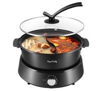 Food Party Olla Hot Pot Eléctrico 4L Hotpot Separable Actualizado 220V 1350W Fondue Shabu Shabu Hotpot