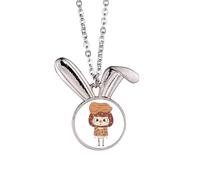 Food Peanut Hard Snack Brown Delicious UU - Collar con colgante de conejo de conejo, joyería de regalo