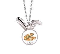 Food Pizza Taiwán Travel Art Deco Fashion Rabbit Collar con colgante de conejo, joyería de regalo