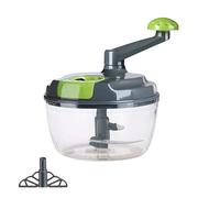 Food Processor, Manual Hand Chopper, 7.28x7.28x8.66 Inches, Cutter Folding Handle, Kitchen Prep Container for Fast Chopping, Camping, Picnics, Small Space, Red, White and Gray