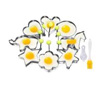 Food Rings, Multi Shape Cooking Tools, Heat Resistant Kitchen Gadget, Easy Release Egg Shaper, Pancake Omelette Maker, Non Stick Silicone Material, Family Breakfast Accessory, Fun Meal Prep Supplies