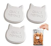 Food Safe Desiccant - Reusable Moisture Absorber 3-Pack, Cute Cat Head Design | Small Moisture Absorber for Pet Food Storage, Pantry, Snacks, Freshness Retention, Desiccant Packs for Food