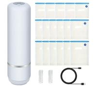 Food Saver Vacuum Sealer Machine - Mini Bag Sealing Tool With 15 Reusable Bags | ABS PP Electronic Components With Compact Design For Home Kitchen Storage Food Preservation