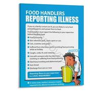 Food Service Employee Illness Reporting Poster What Symptoms To Report And When To Stay Home Work Safety Notice(Unframed,16x24inch(40x60cm))