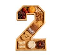 Food Serving Platter - Carrying Board for Breakfast Drinks Snacks | Wooden Rectangular Kitchen Tray with Raised Edges Grip Handles for Coffee Tea Pastry Presentation Dining Table 11.81x7.87x0.59 in