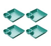 Food Serving Tray,4PCS Trays with Dip Container Food Grade Plates,Reusable Platter Divided Snack Tray - for Party Appetizer Dessert Dumplings Fruit Salad Breakfast Lunch Dinner