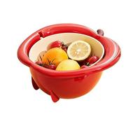 Food Strainer Bowl, Cute Drain Colander, 9.65 * 9.45 * 4.41in Thick Fast Strainer, Kitchen Fruit Basket for Berry Salad Pasta Spaghetti Lettuce Washing Draining Use Home Cooking System