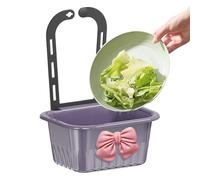 Food Strainer for Sink, 7.68x5.51x4.65 Inches Sink Strainer Basket for Food Waste with Waste Filter Dishcloth Holder for Tea Soap Peelings Leftovers Vegetables Fruits Washing