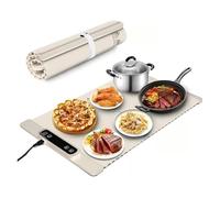 Food Warming Mat, Electric Warming Tray with 3 Temperature Settings & Child Safety Lock, Premium Silicone Material, for Buffet, Party, Everyday Use(White)