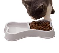 Food Water Bowl, Widened Base Pet Feeding Dish, Non Slip Stable Easy to Clean, Kitten Feeding Double Bowl for Indoor Outdoor Travel Crate Kennel Puppy Station, 9.45x4.92x1.38 Inch