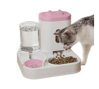 Food Waterer - 2-in-1 Smart Drinking Food Dispenser for Kitten with Supply | PP Material Bowl Station, Outdoor Indoor Animal Puppy Feeding Watering Wet Dry Dish Set Durable