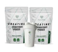 Foodelis Creatina Monohidratada en Polvo 2 kg + Shaker - 100% Creatina Monohidrato Micronizada - Sin Sabor - Pura y Sin Aditivos - No-GMO - Alta Solubilidad - Incluye Dosificador