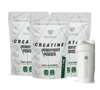 Foodelis Creatina Monohidratada en Polvo 3 kg + Shaker - 100% Creatina Monohidrato Micronizada - Sin Sabor - Pura y Sin Aditivos - No-GMO - Alta Solubilidad - Incluye Dosificador