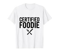Foodie Certificado ama Comer Delicioso Foodie Camiseta gráfica económica, Hombre, Blanco, S