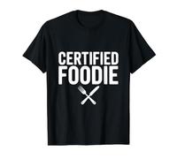 Foodie Certificado ama Comer Delicioso Foodie Camiseta gráfica económica, Hombre, Negro, L