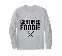 Foodie Certificado ama Comer Delicioso Foodie Manga Larga