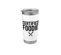 Foodie certificado ama comer delicioso foodie Vaso térmico de acero inoxidable de doble pared
