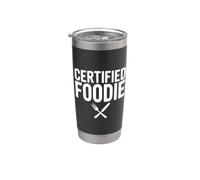 Foodie certificado ama comer delicioso foodie Vaso térmico de acero inoxidable de doble pared